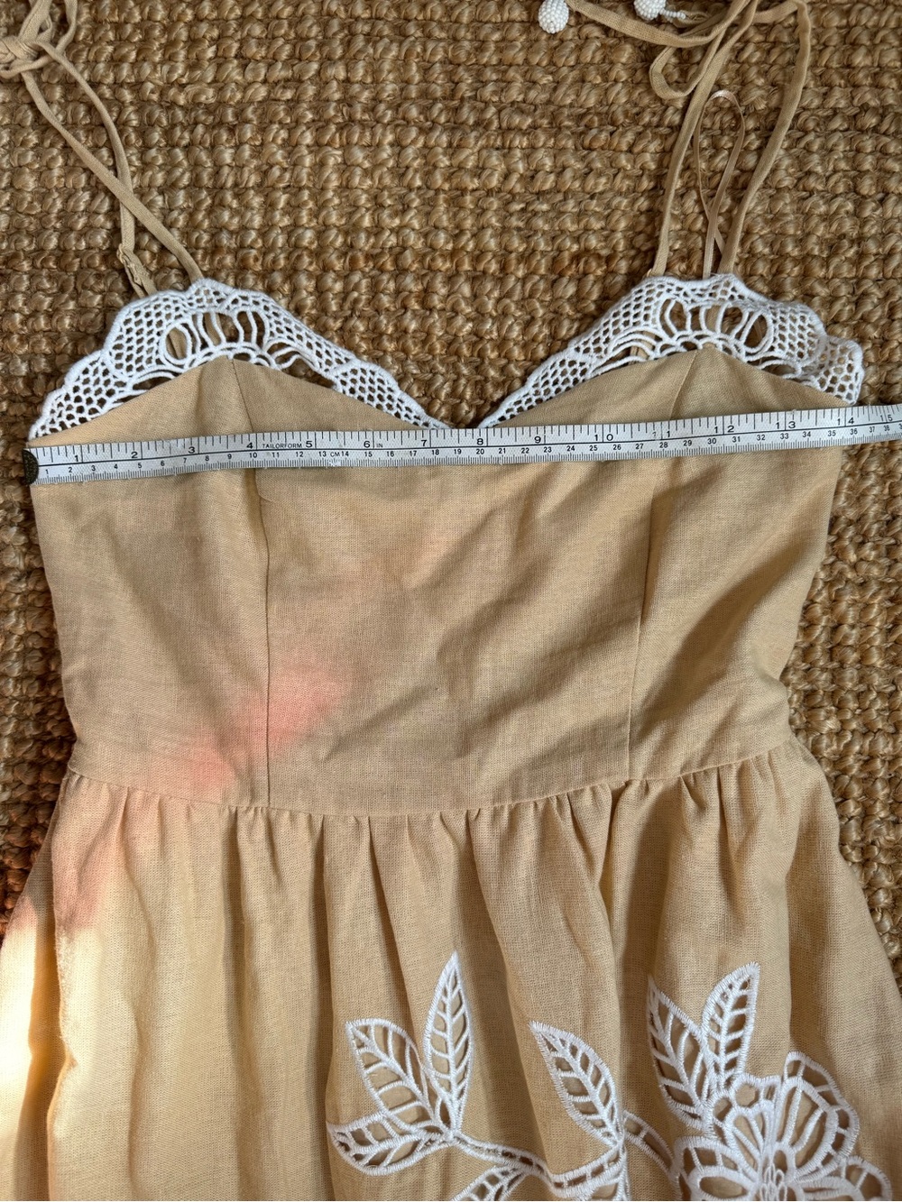 Caroline Constas Cream Maxi Dress with White Lace Appliqué - Picture 11 of 15